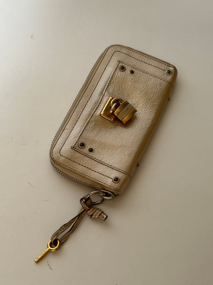 Chloé Paddington Iridescent Leather Zip Wallet