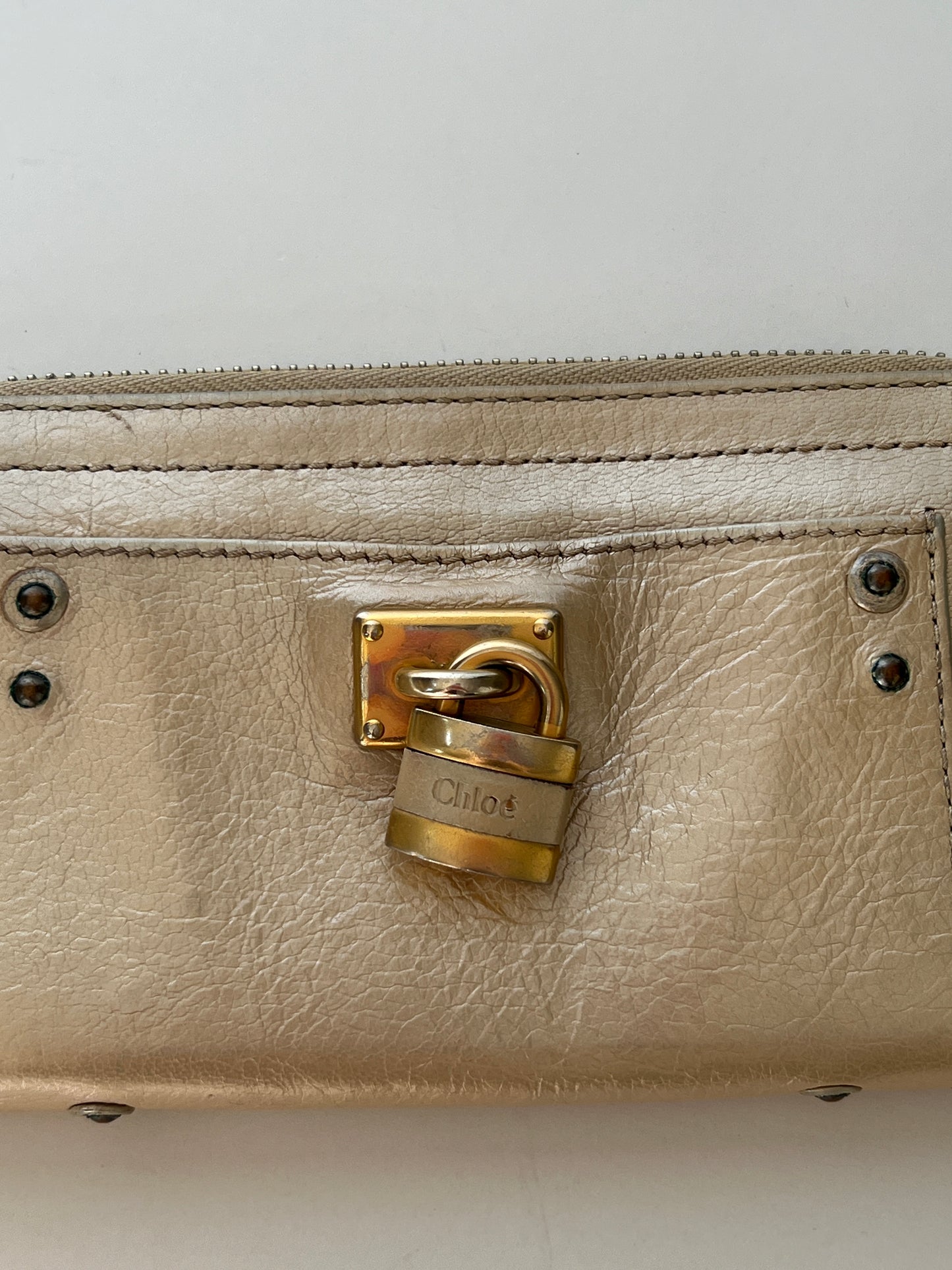 Chloé Paddington Iridescent Leather Zip Wallet