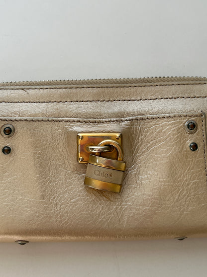 Chloé Paddington Iridescent Leather Zip Wallet