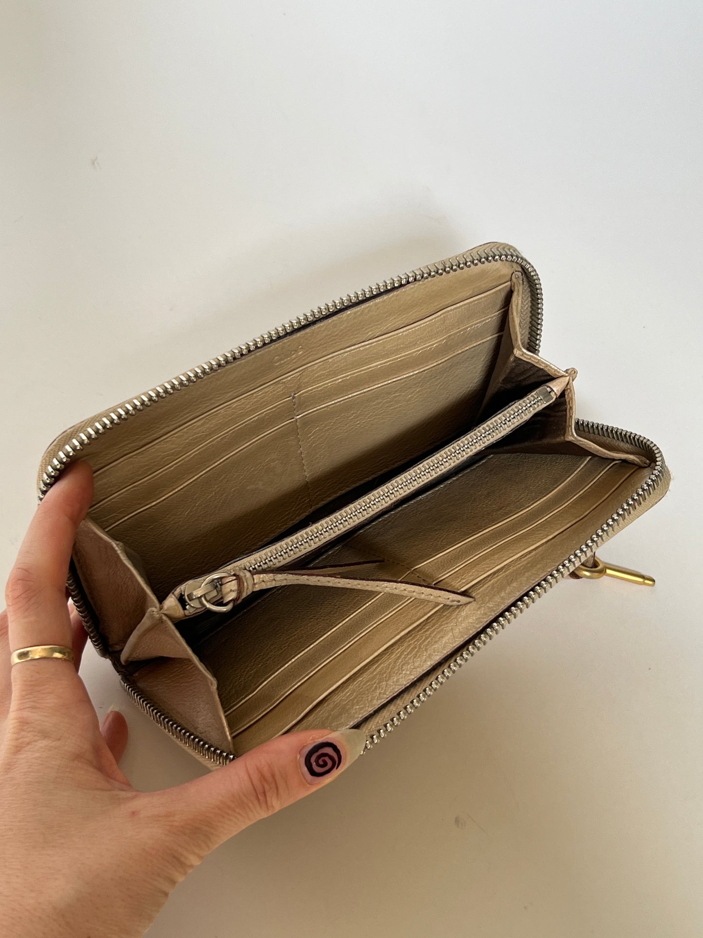 Chloé Paddington Iridescent Leather Zip Wallet