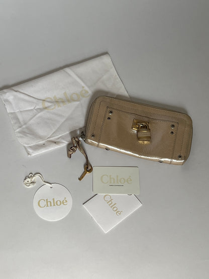 Chloé Paddington Iridescent Leather Zip Wallet