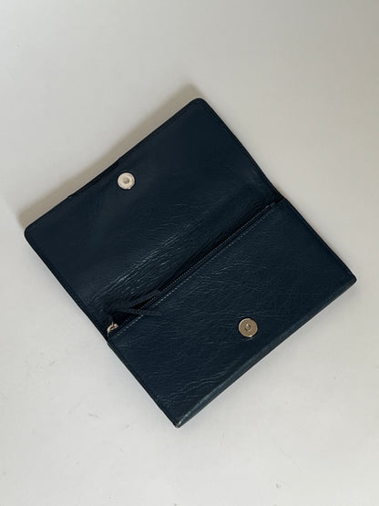 Balenciaga Motorcycle Navy Leather Wallet