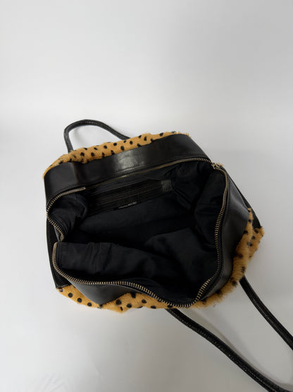 Polka Dot Pony Hair Boston Bag