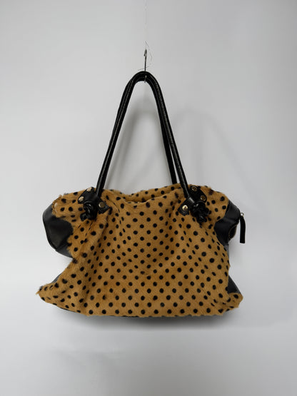 Polka Dot Pony Hair Boston Bag