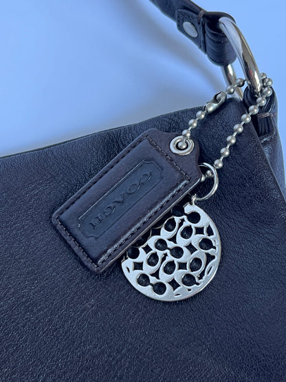 Classic Black Leather Coach Buckle Bag