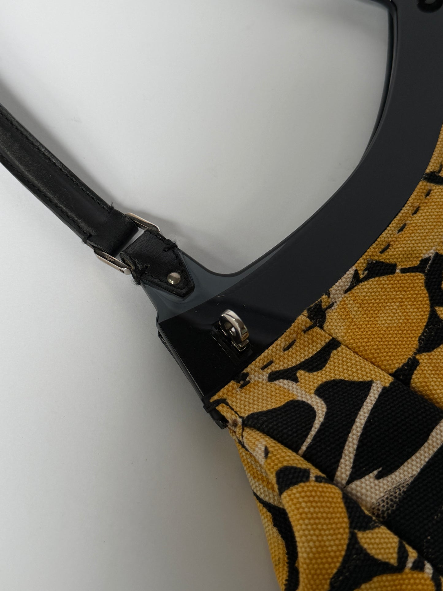 Ferragamo Fish & Flower Print Canvas Handbag