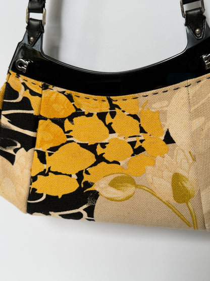 Ferragamo Fish & Flower Print Canvas Handbag