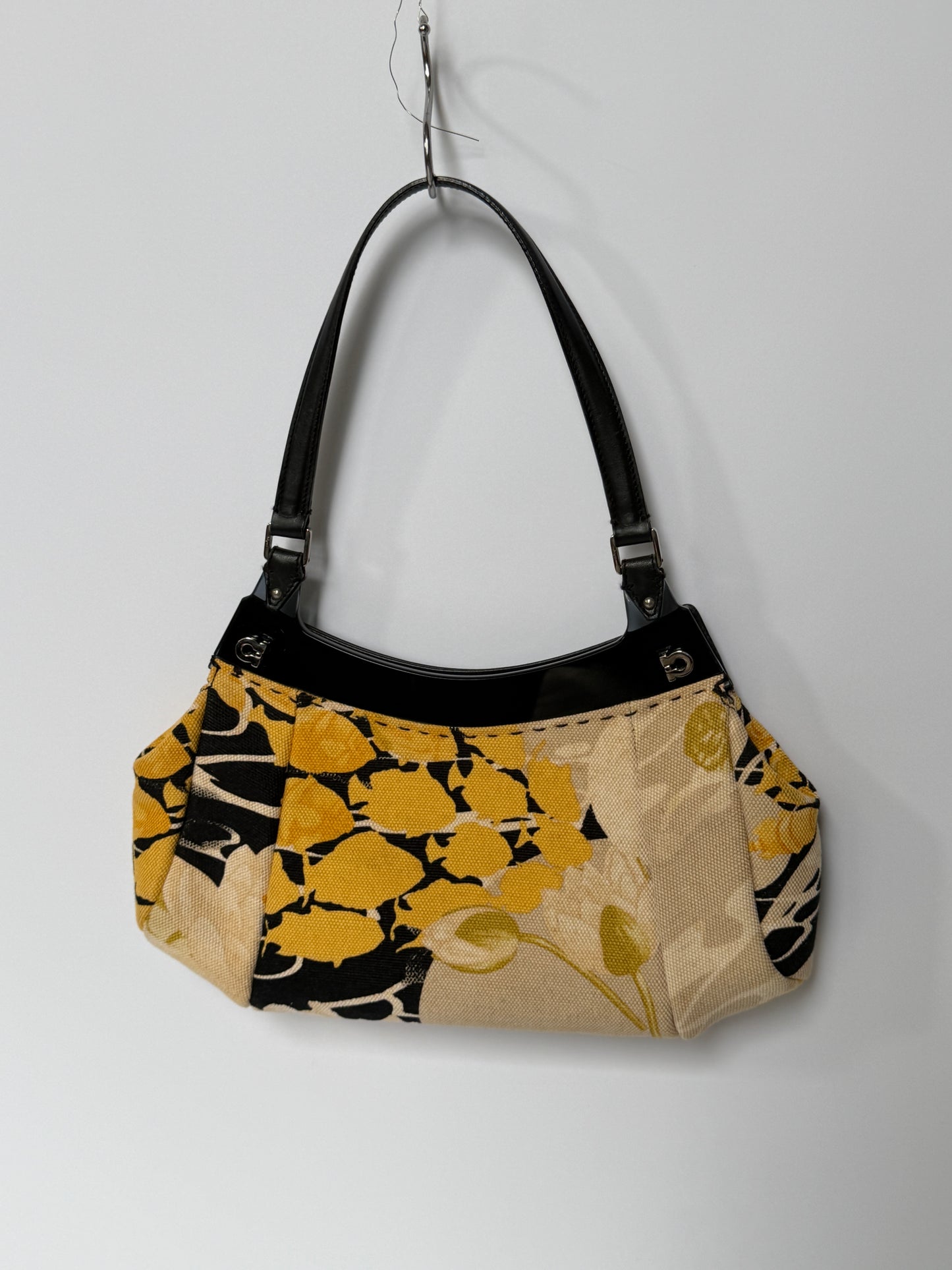Ferragamo Fish & Flower Print Canvas Handbag