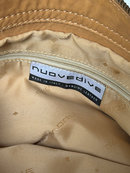 Vintage Italian Leather Shoulder Bag — Beige