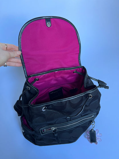 Coach Backpack w Flower Charm