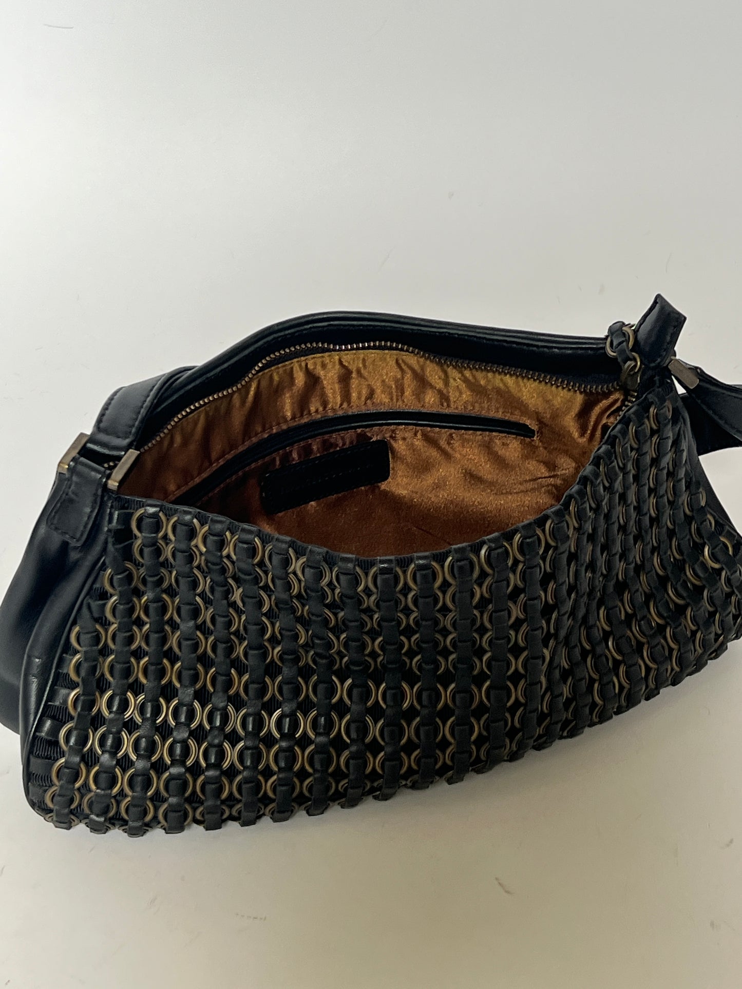 Vintage Italian Ring Weave Shoulder Bag with Pony Hair Handle