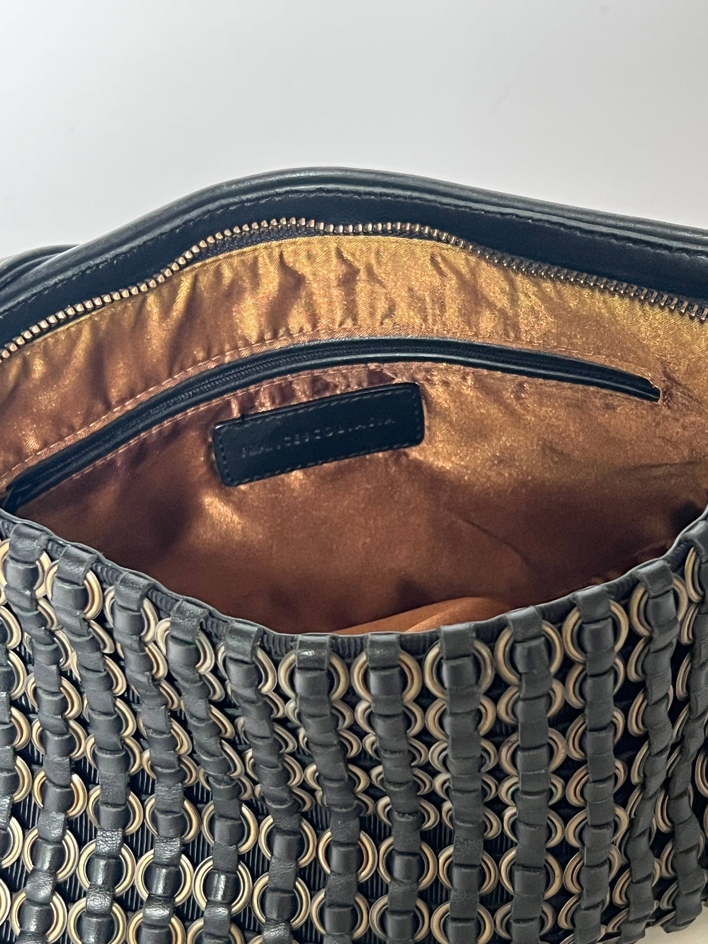 Vintage Italian Ring Weave Shoulder Bag with Pony Hair Handle