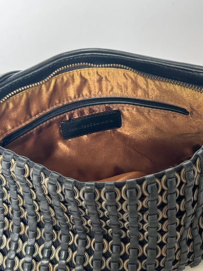 Vintage Italian Ring Weave Shoulder Bag with Pony Hair Handle