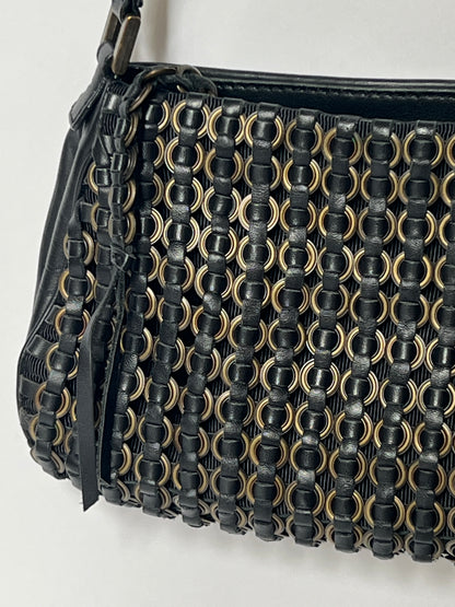 Vintage Italian Ring Weave Shoulder Bag with Pony Hair Handle