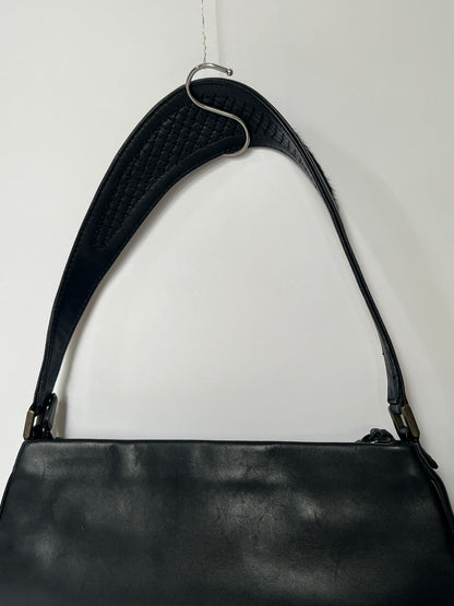 Vintage Italian Ring Weave Shoulder Bag with Pony Hair Handle