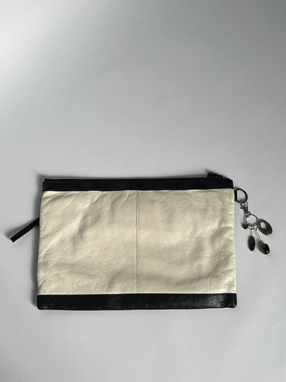 Balenciaga Two Tone Leather Motorcycle Clutch