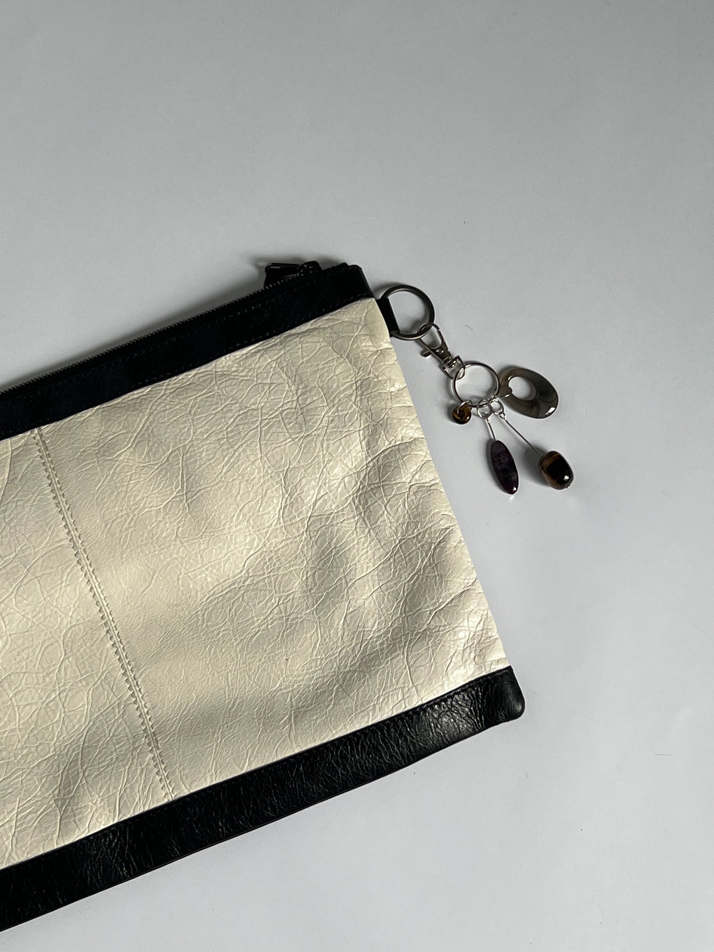 Balenciaga Two Tone Leather Motorcycle Clutch