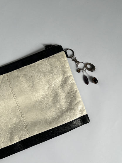 Balenciaga Two Tone Leather Motorcycle Clutch