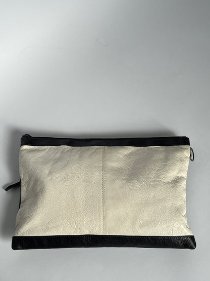 Balenciaga Two Tone Leather Motorcycle Clutch