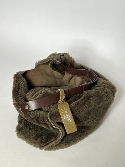 Italian Shearling Tote with Leather Handle