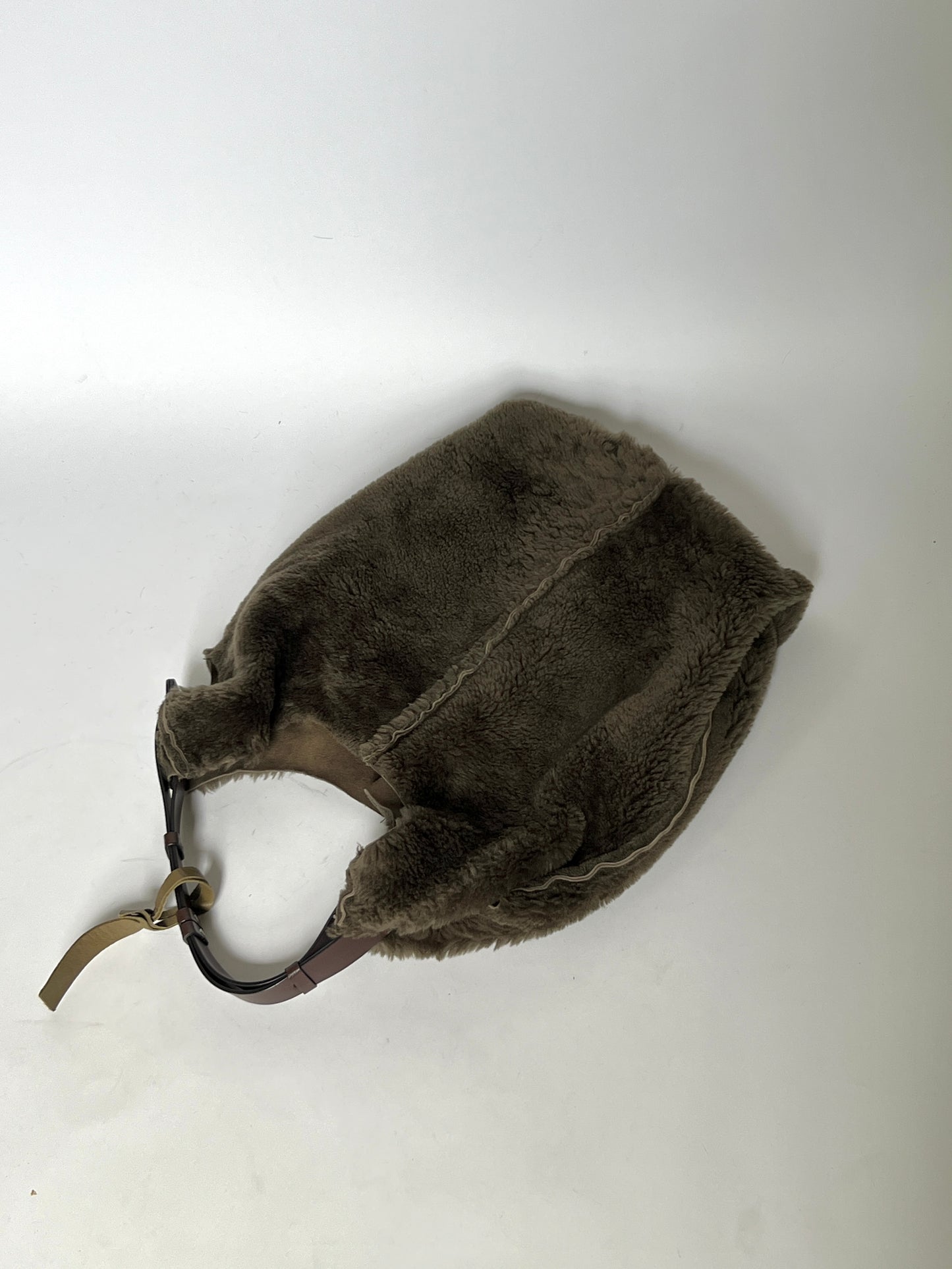 Italian Shearling Tote with Leather Handle