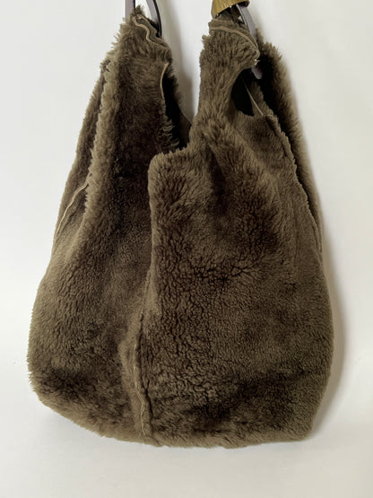 Italian Shearling Tote with Leather Handle