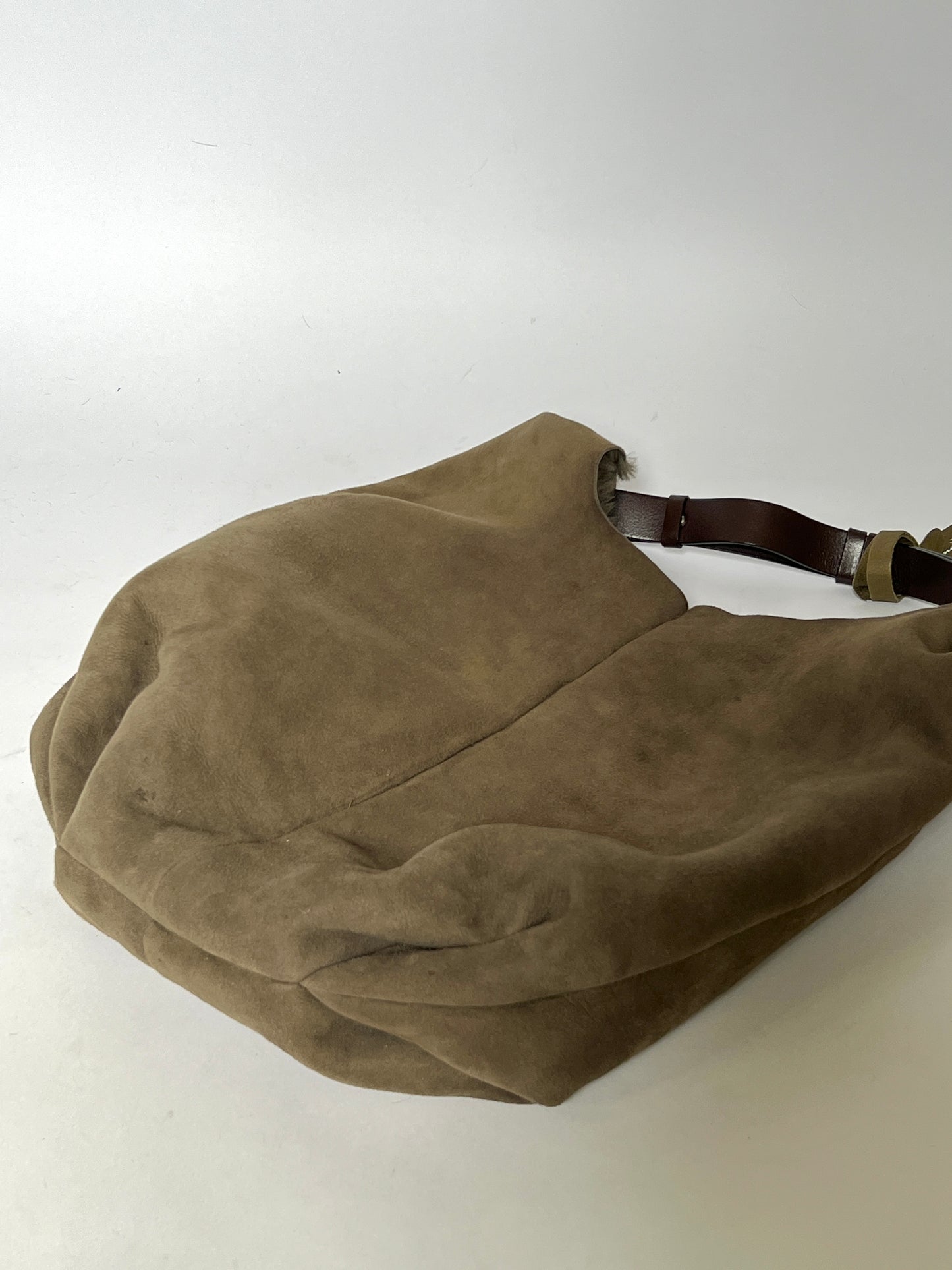 Italian Shearling Tote with Leather Handle