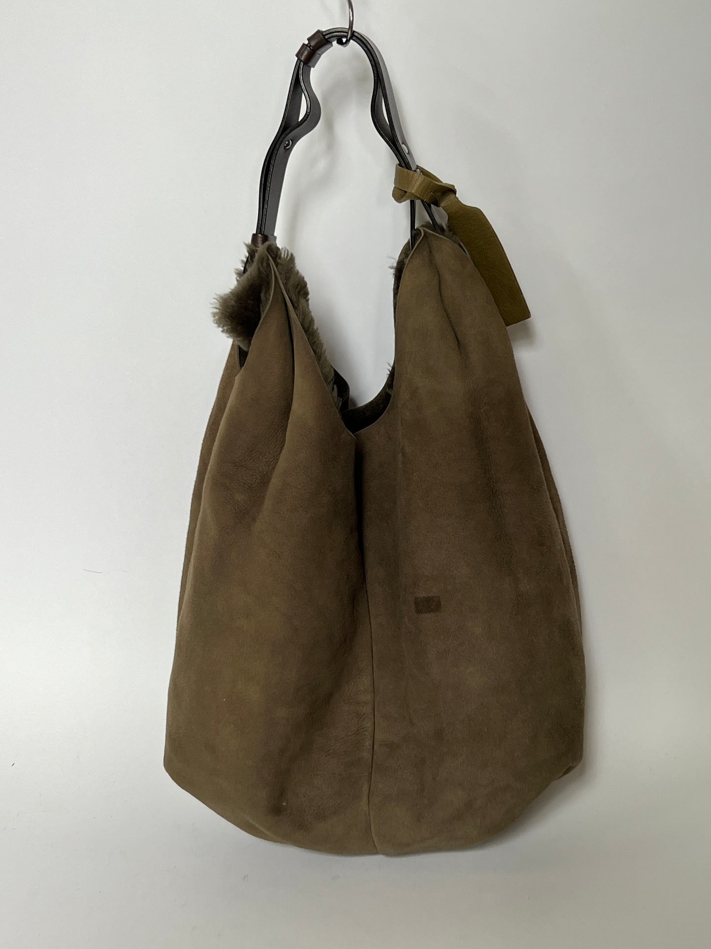 Italian Shearling Tote with Leather Handle