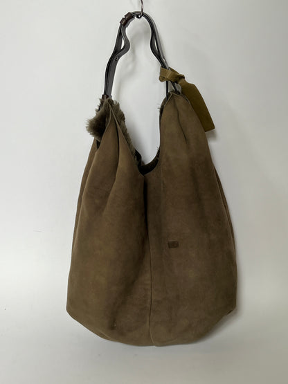 Italian Shearling Tote with Leather Handle