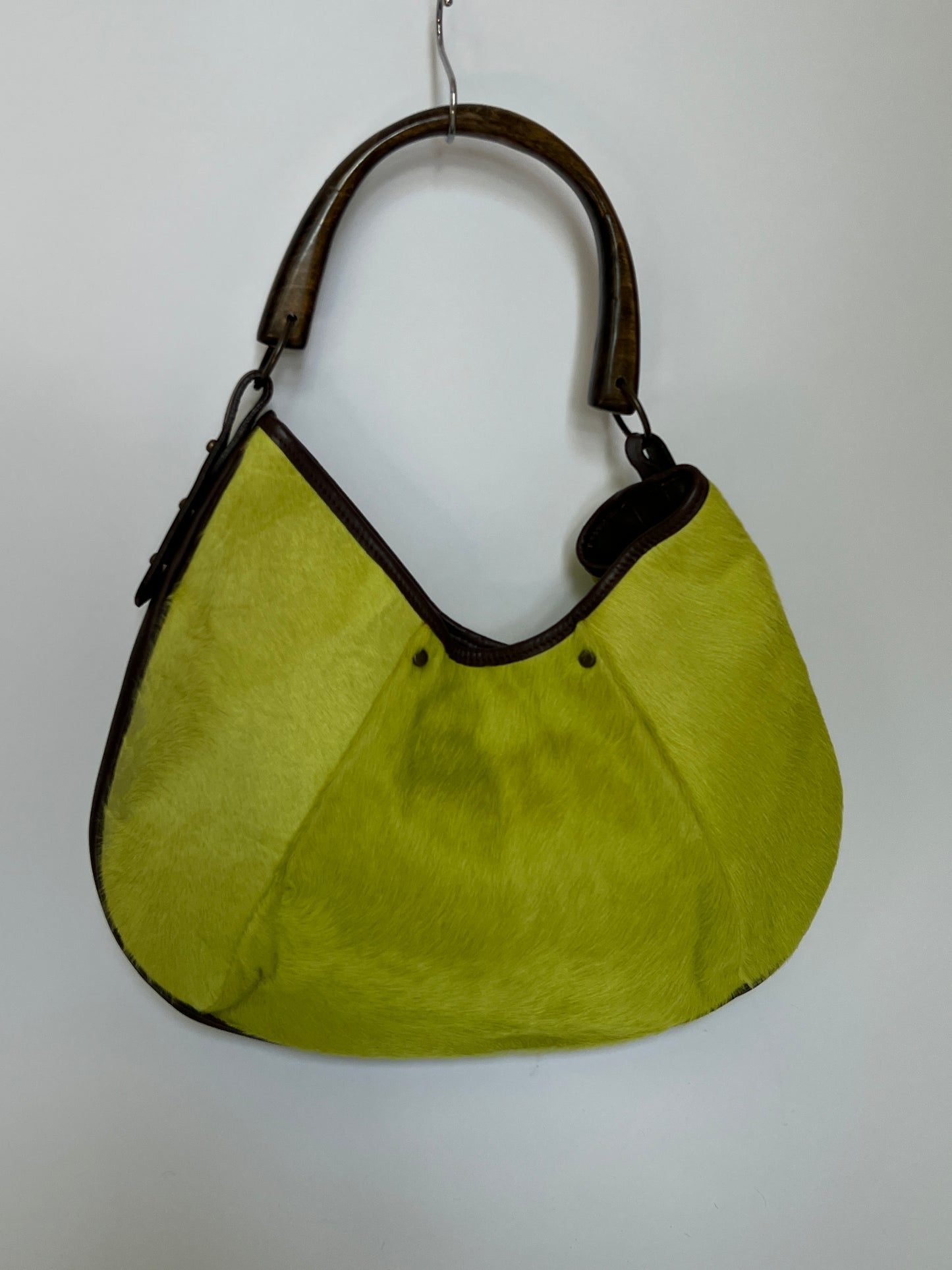 Chartreuse Pony Hair Hobo Bag