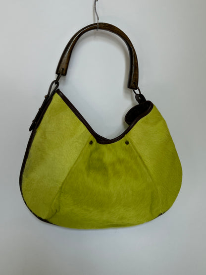 Chartreuse Pony Hair Hobo Bag