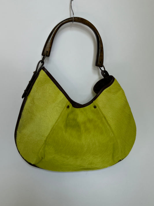 Chartreuse Pony Hair Hobo Bag