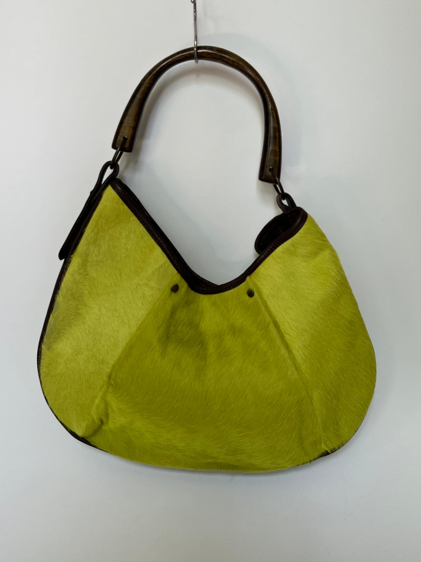 Chartreuse Pony Hair Hobo Bag