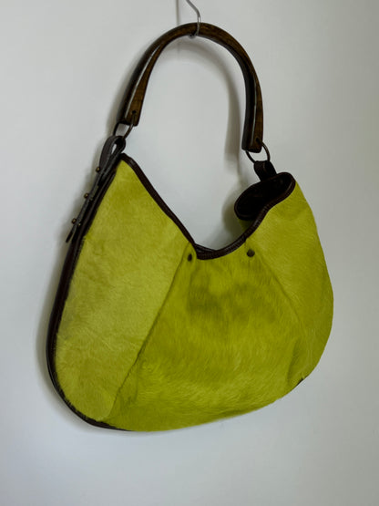 Chartreuse Pony Hair Hobo Bag