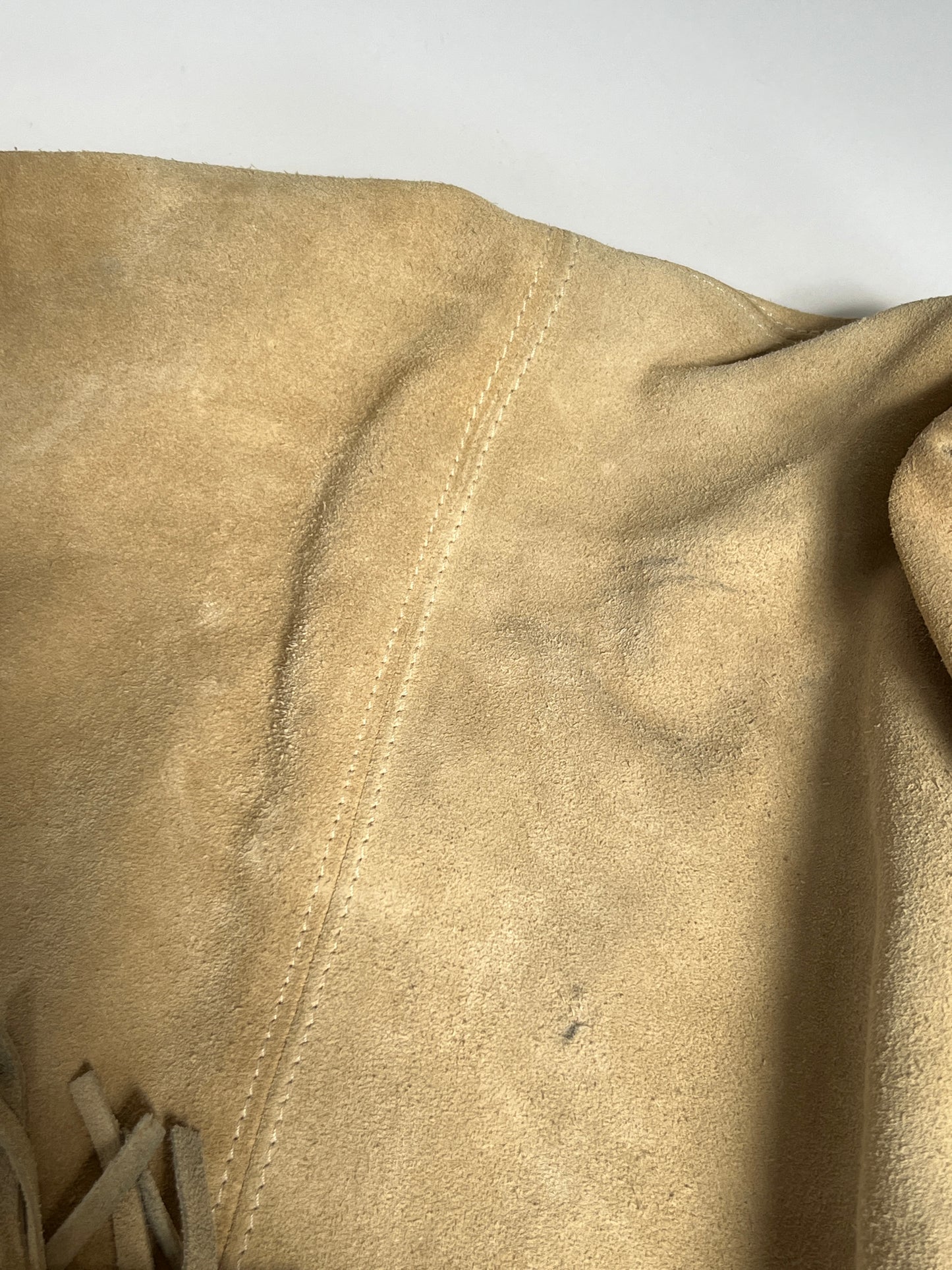 Slouchy Suede Ecru Tassel Tote