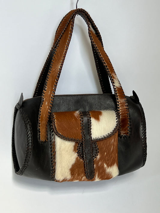 Leather Cowhide Barrel Bag