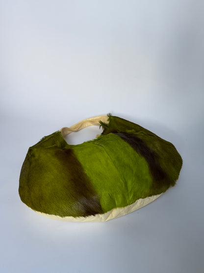 Lime Green Calf Hair Hobo Bag