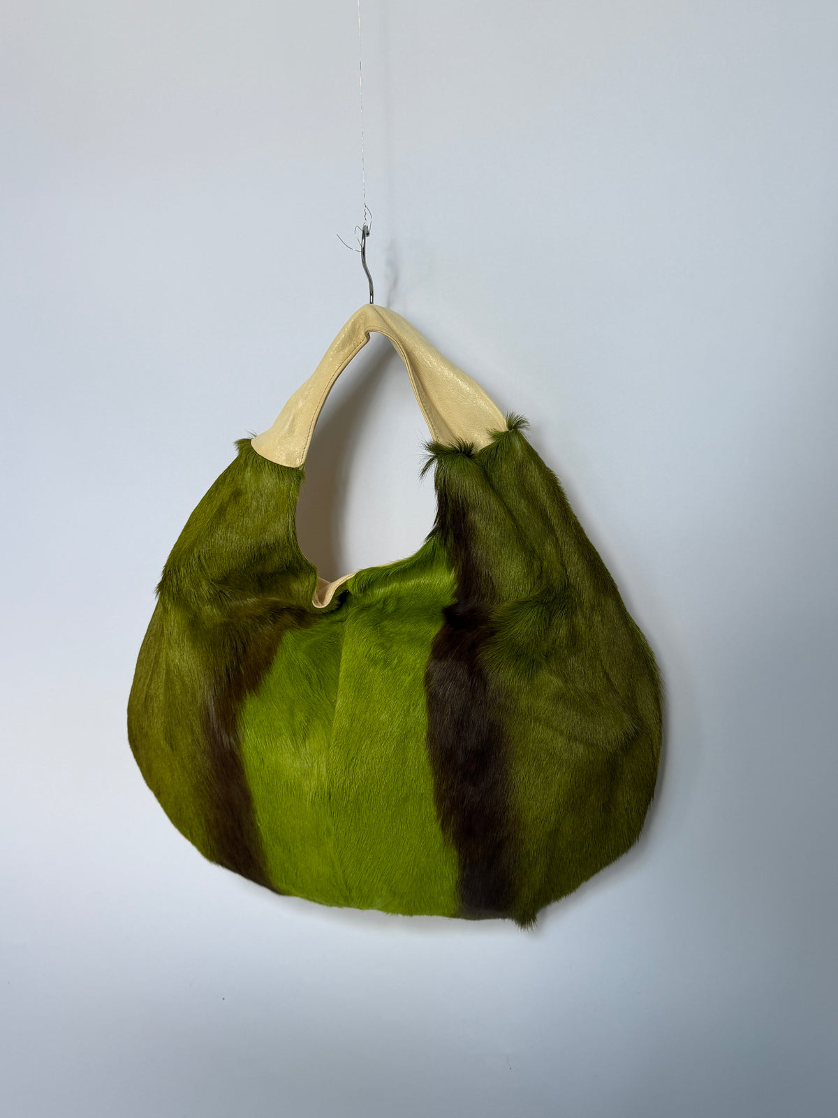 Lime Green Calf Hair Hobo Bag