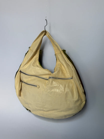 Lime Green Calf Hair Hobo Bag