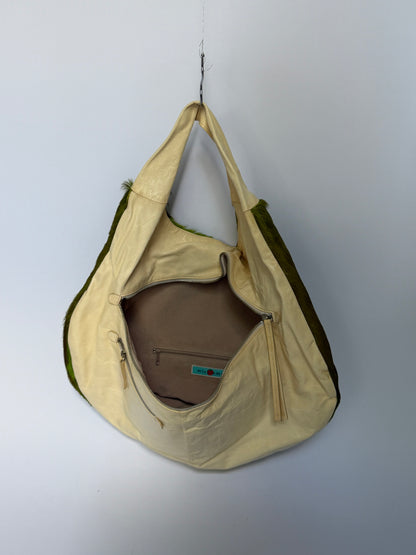 Lime Green Calf Hair Hobo Bag