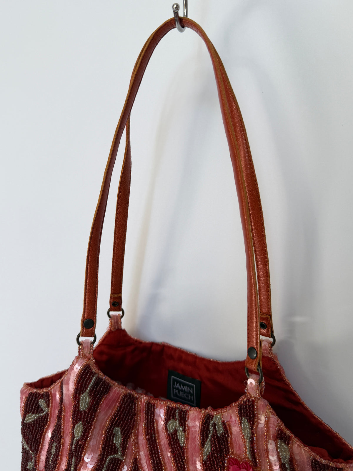 Floral Beaded Sequin Shoulder Bag