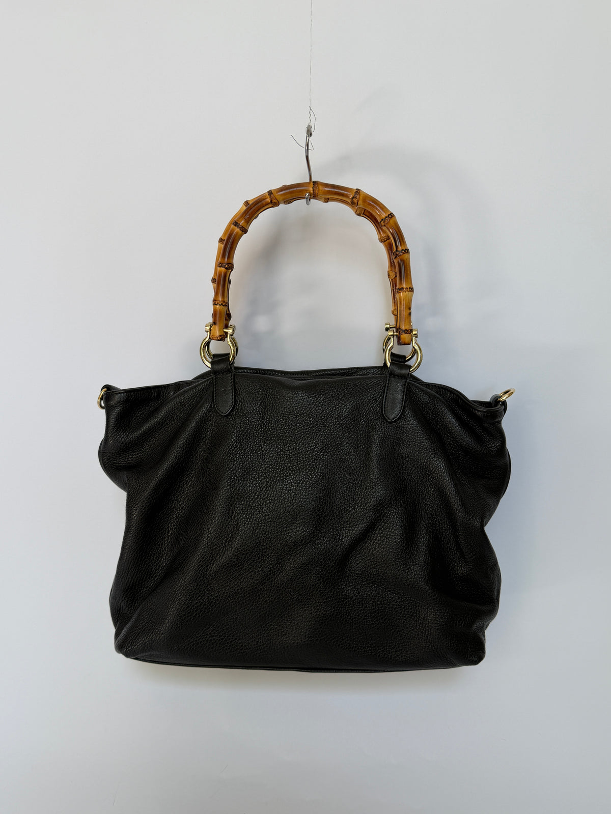 Buttery Soft Leather Slouchy Tote with Bamboo Handles