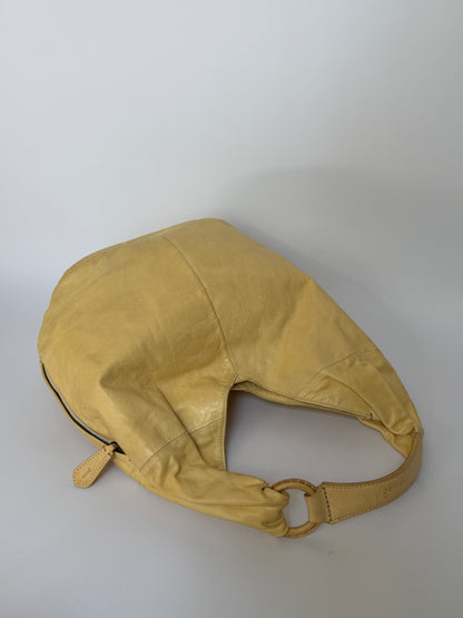 Yellow Slouchy Leather Hobo Bag — Made in Japan
