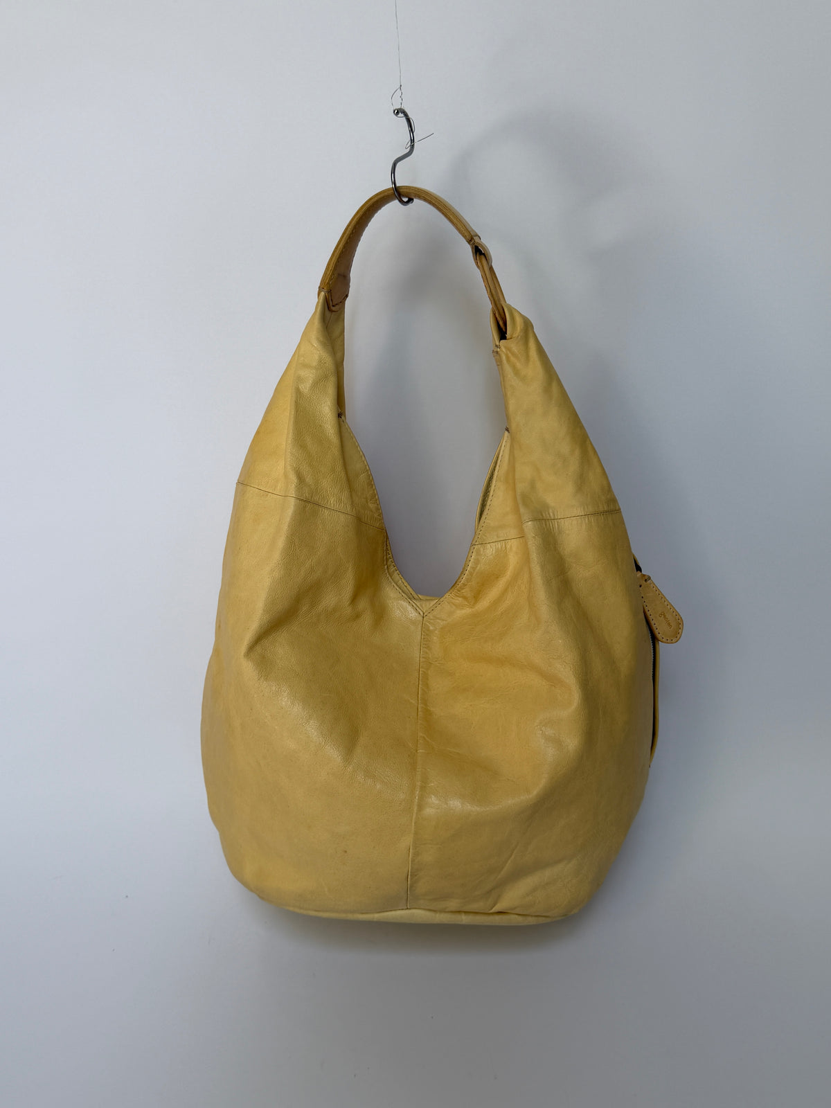 Yellow Slouchy Leather Hobo Bag — Made in Japan