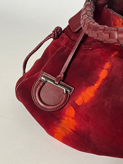 Ferragamo Tie-Dye Suede Gancini Hobo — Early 2000s