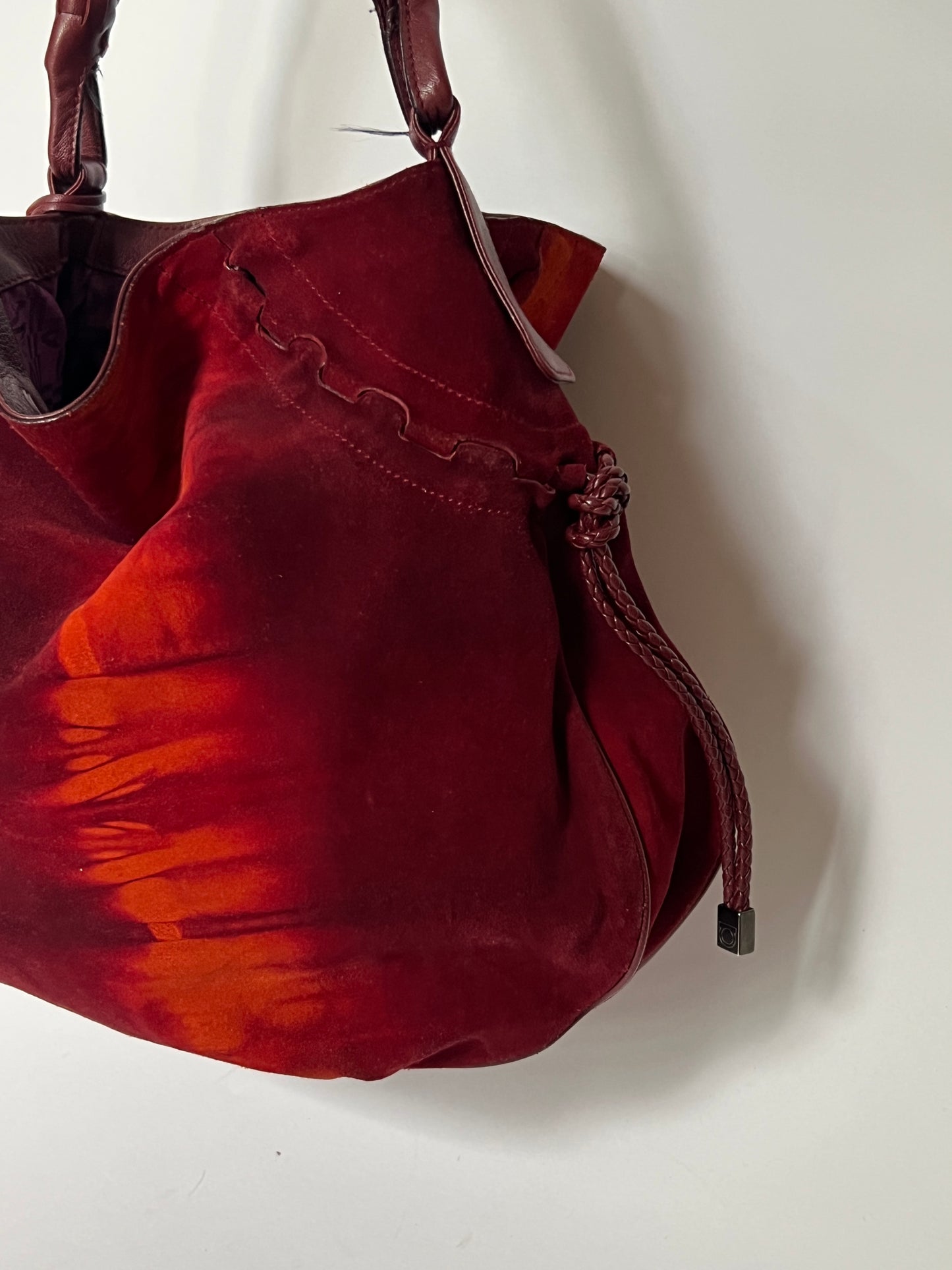 Ferragamo Tie-Dye Suede Gancini Hobo — Early 2000s