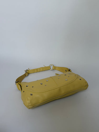 Y2K Yellow Studded Shoulder Bag