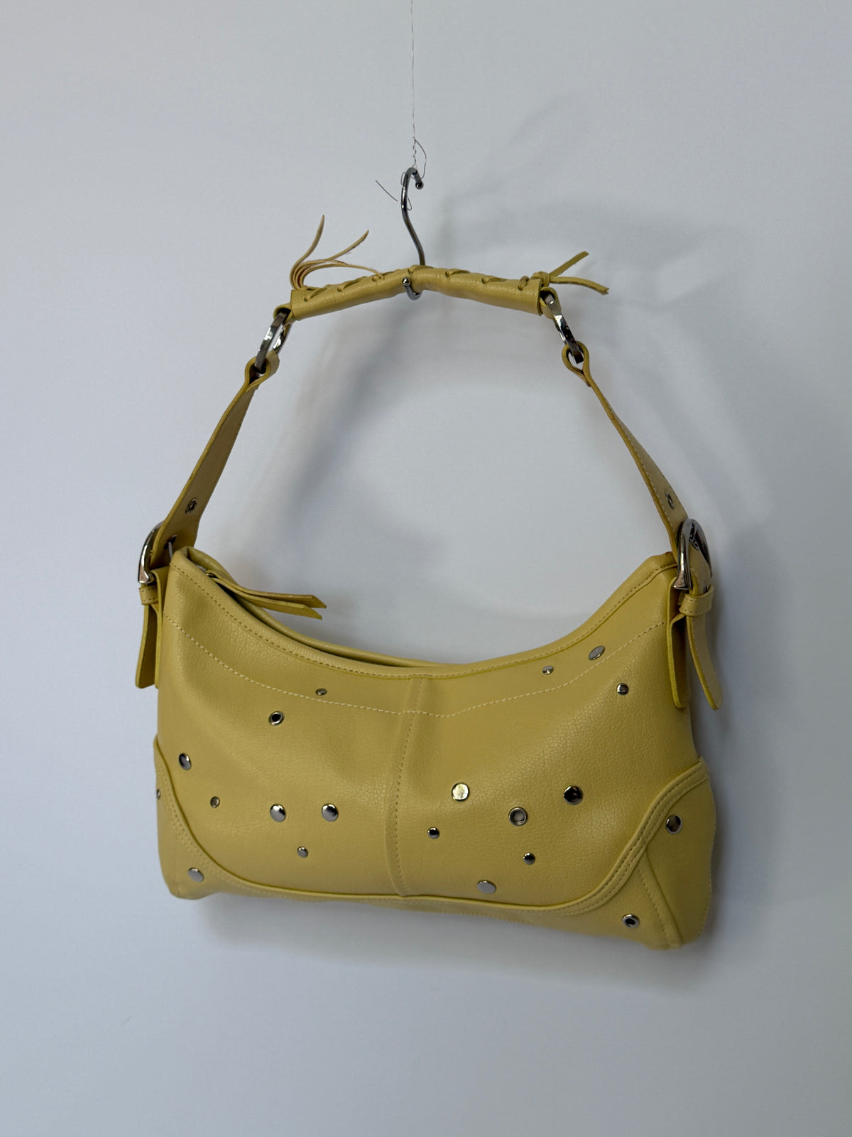 Y2K Yellow Studded Shoulder Bag