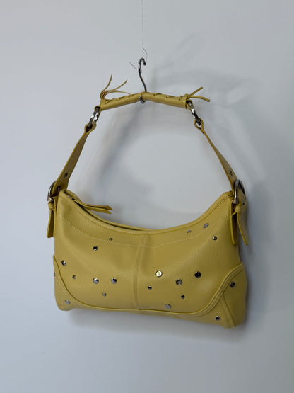 Y2K Yellow Studded Shoulder Bag