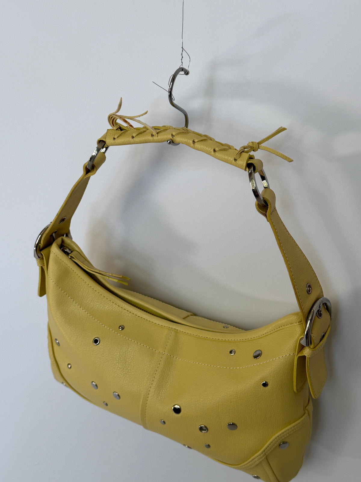 Y2K Yellow Studded Shoulder Bag